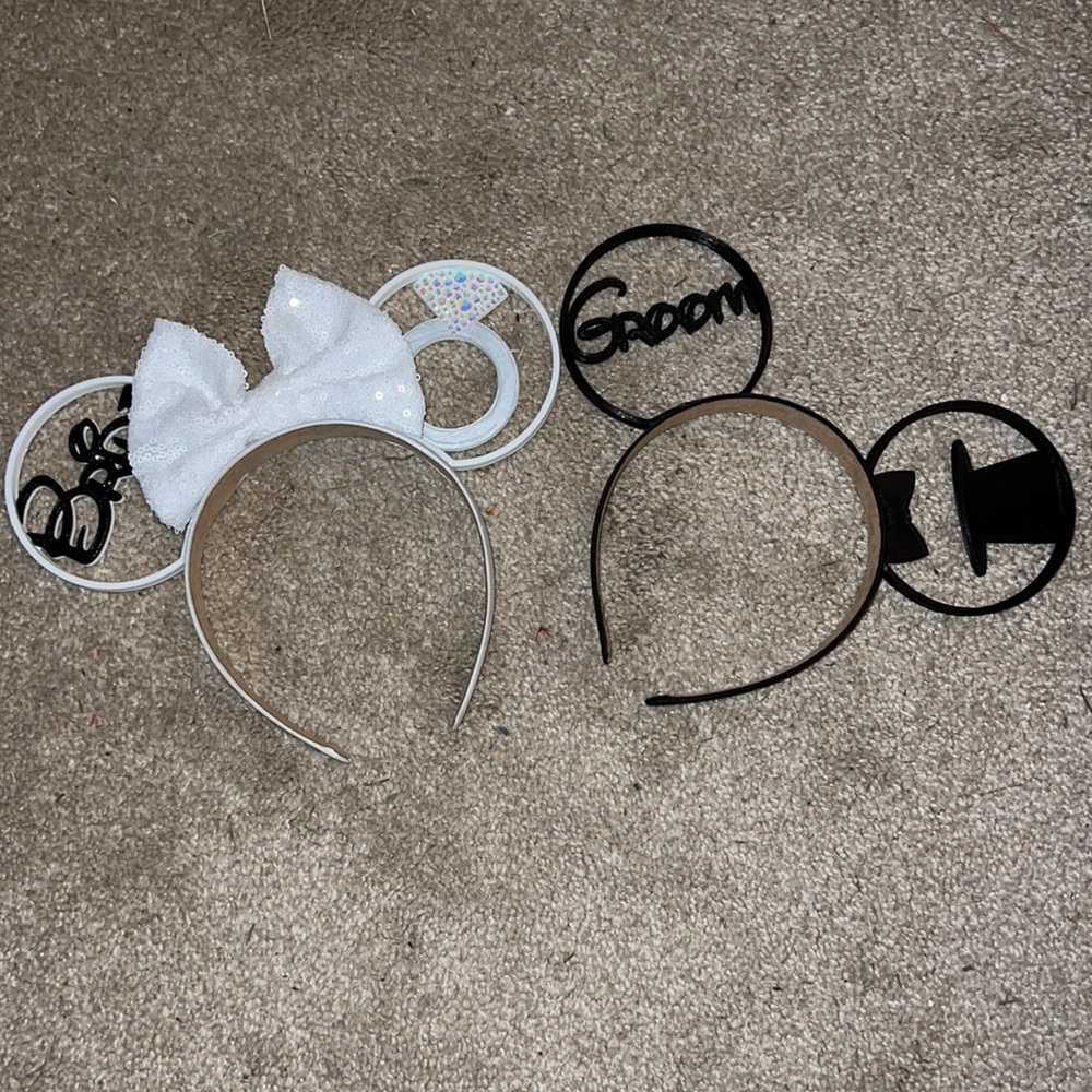 Bride and groom Mickey ears